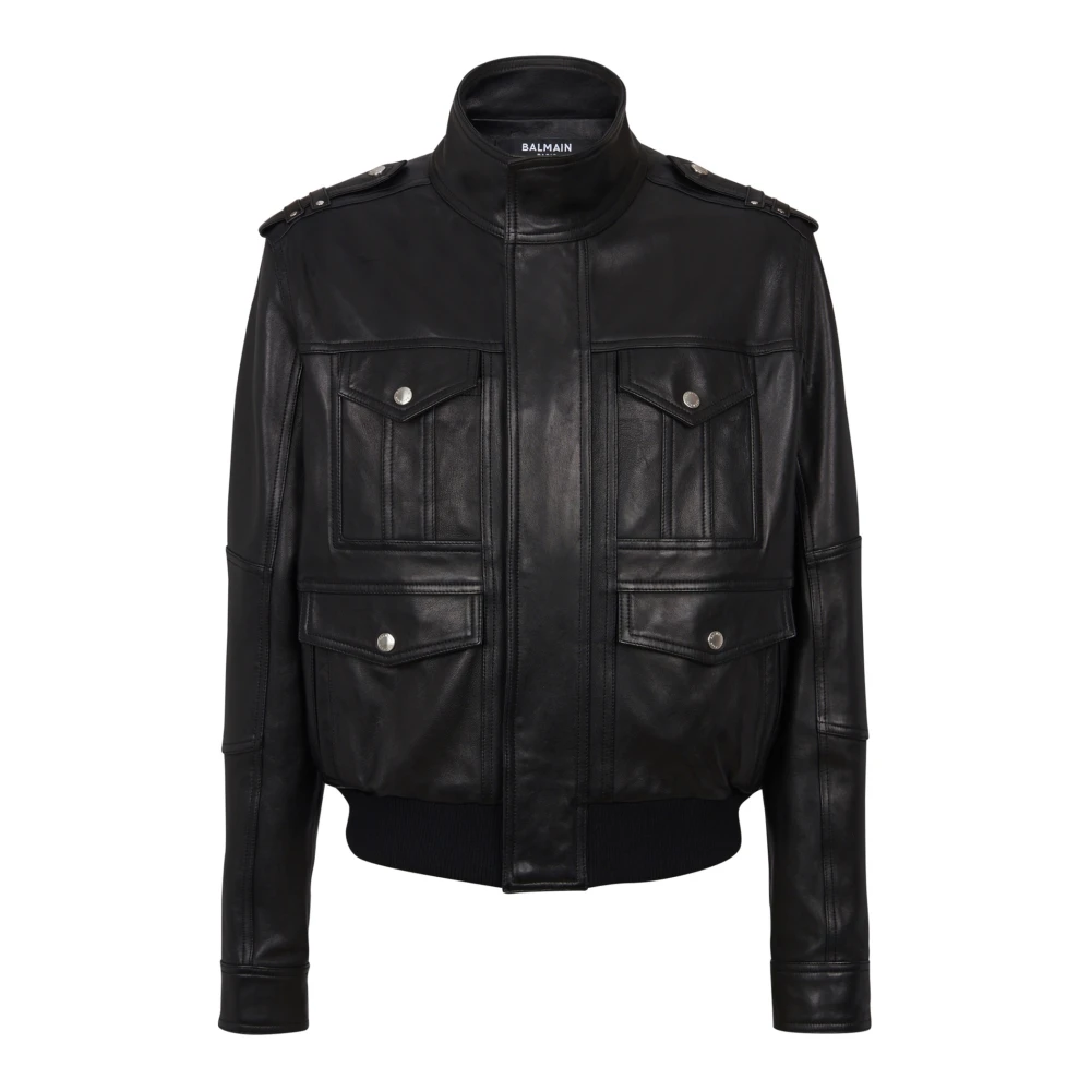 Jackets > Leather Jackets - - Balmain - Modalova