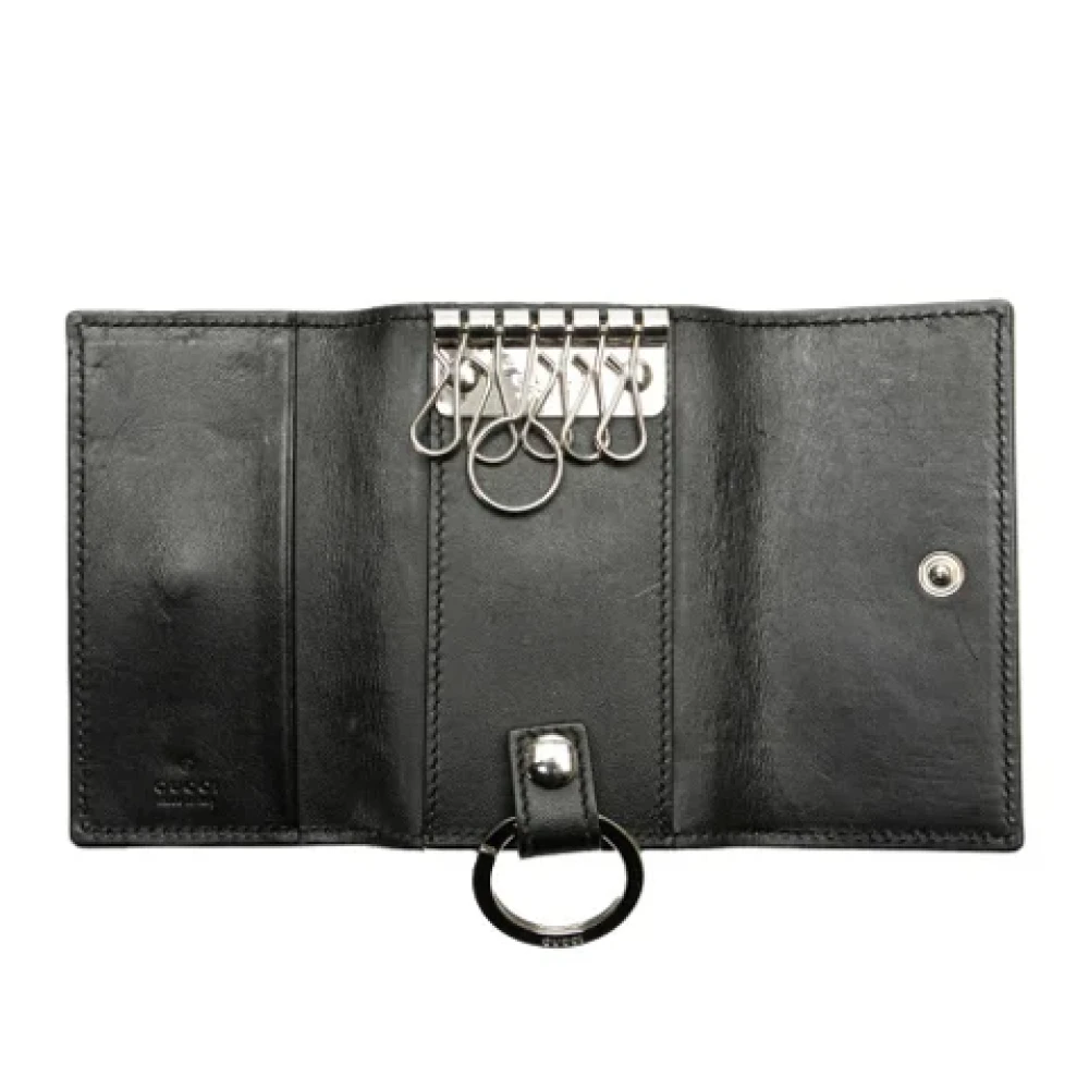 Gucci Vintage Pre-owned Leather key-holders Black Dames