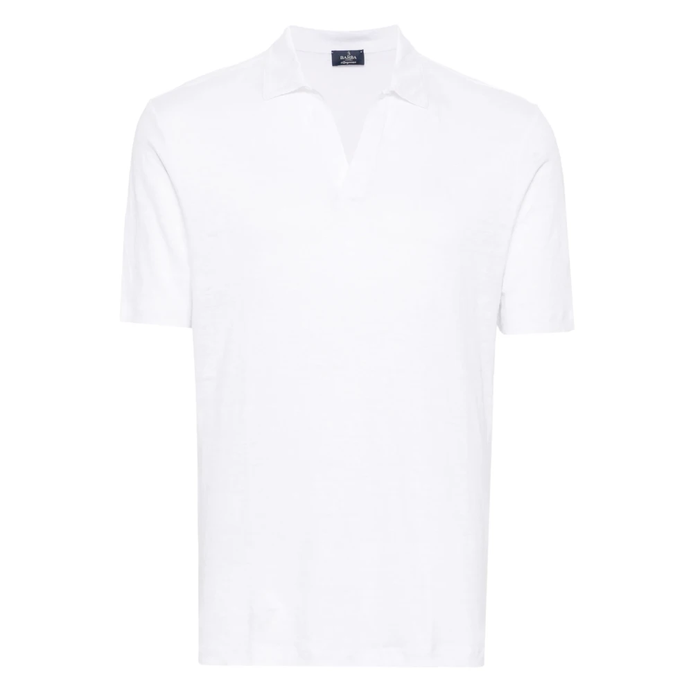 Barba Linnen Polo Shirt Gemaakt in Italië White Heren