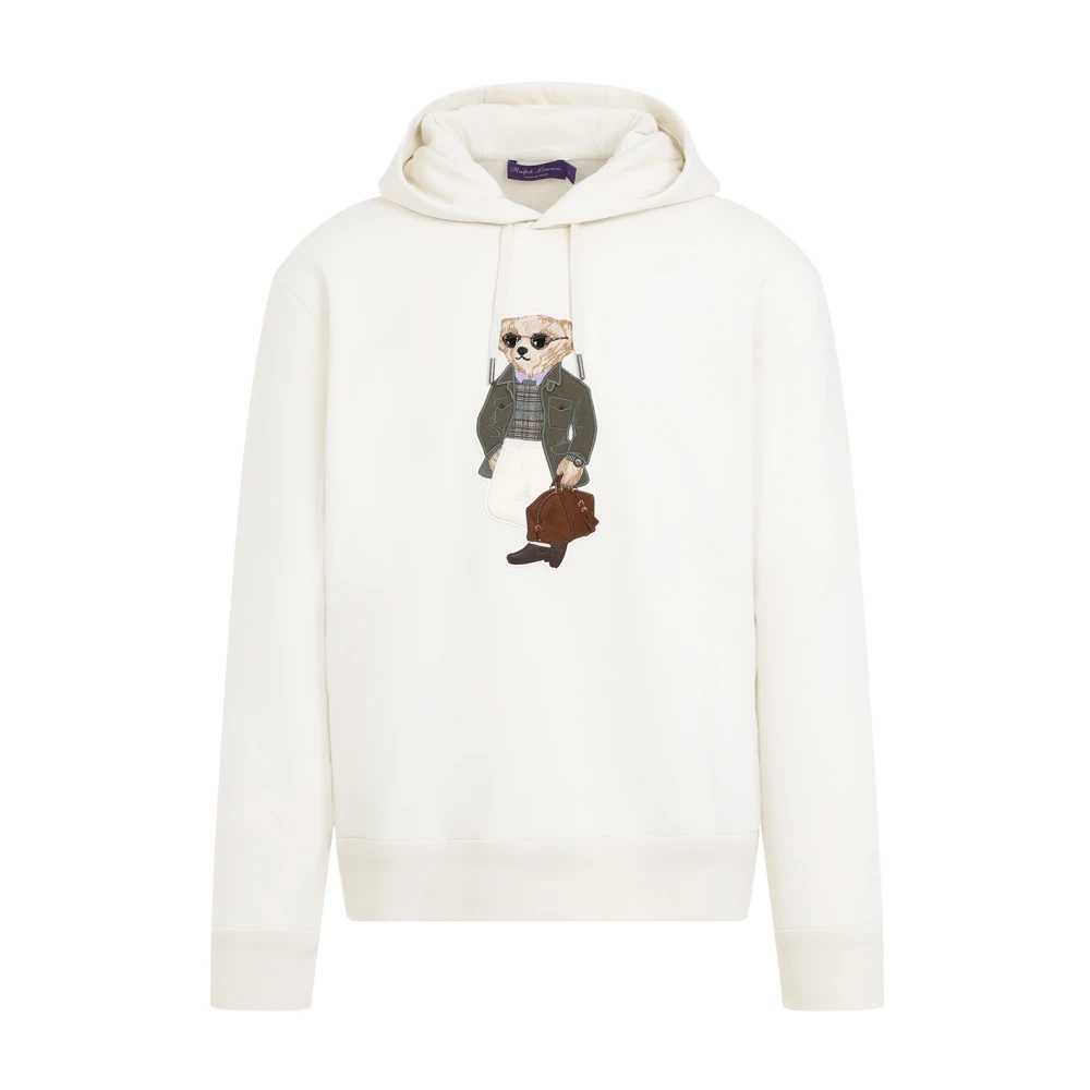 Ralph Lauren LS Bear Hoodie White, Herr