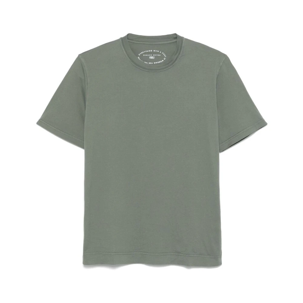 Fedeli Groene Crew Neck T-shirt Green Heren