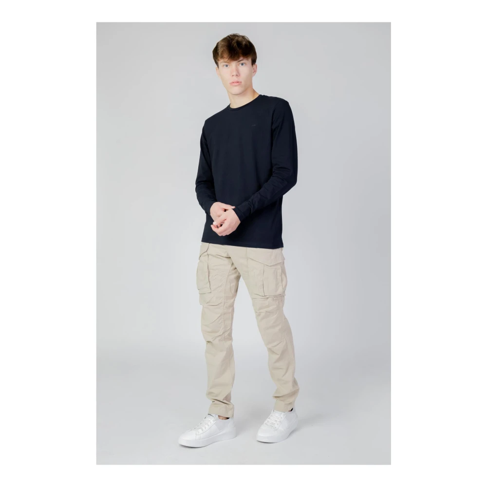 Replay Effen Slim-fit Broek met Rits en Knoop Beige Heren