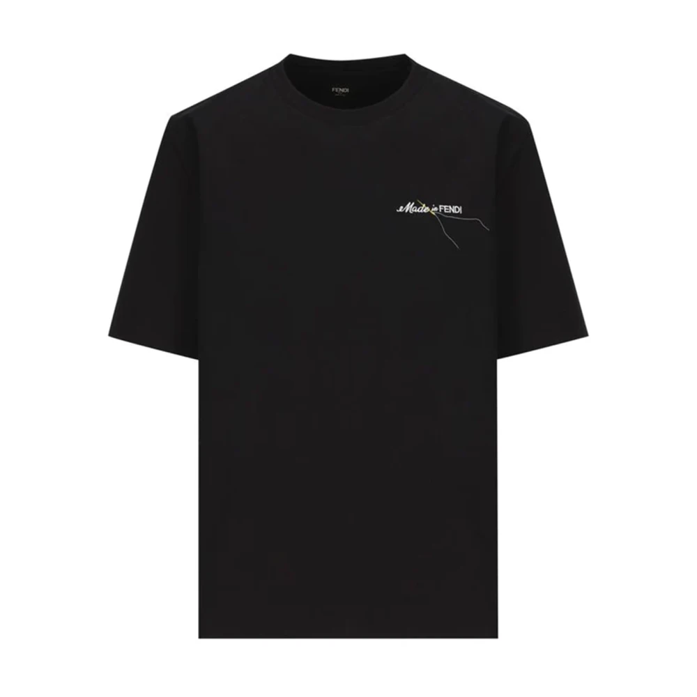 Fendi T-shirt met logo Black Heren