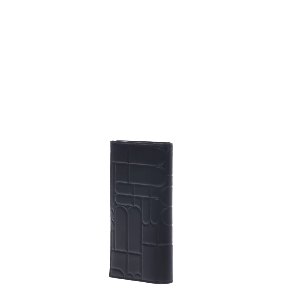 Baldinini Document holder in black quilted leather with monogram Black Heren