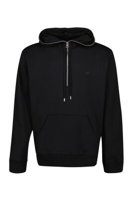 sweat-a-capuche-zippe-noir-automne-hiver-2024