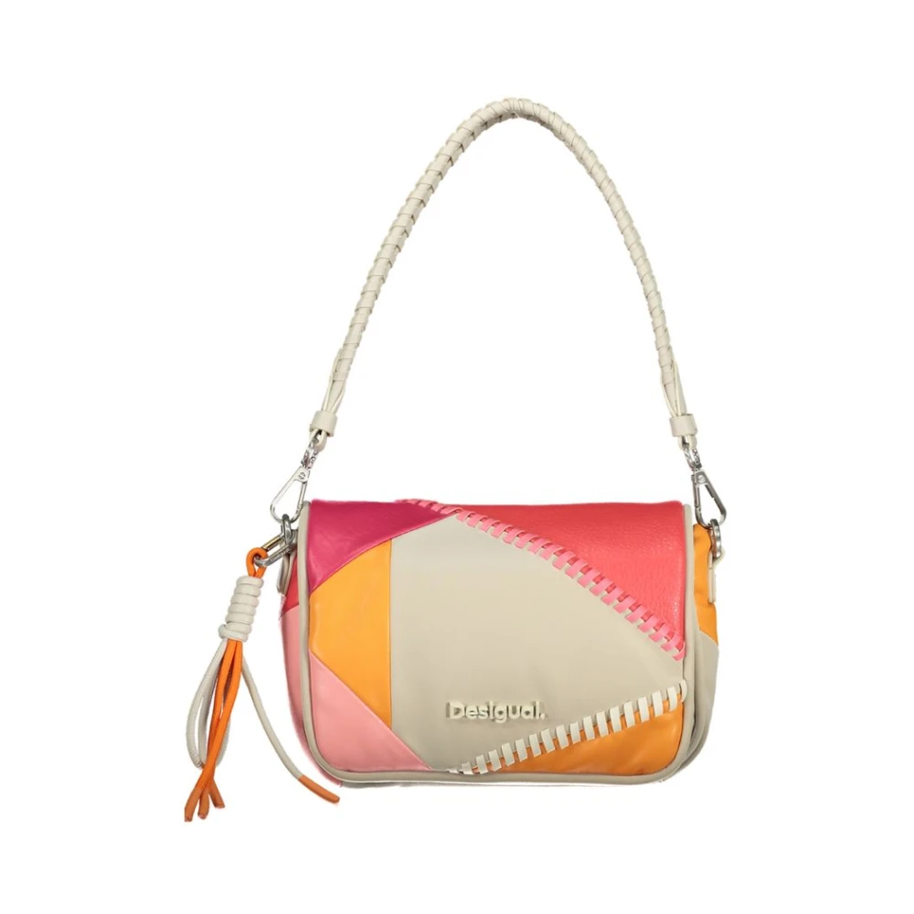 Desigual Witte Schoudertas met Contrastdetails Multicolor Dames