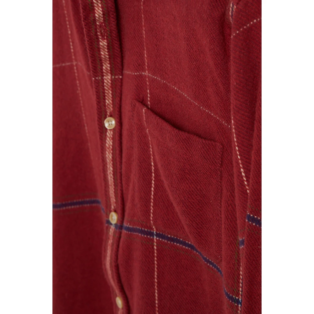 Portuguese Flannel Bordeaux Geruite Overhemd Red Heren