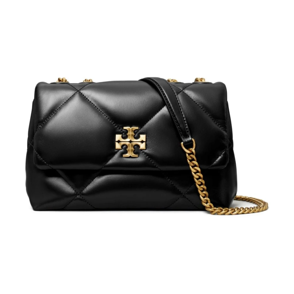 TORY BURCH Zwarte Diamant Gestikte Schoudertas Black Dames