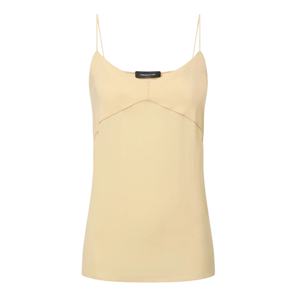 Fabiana Filippi Beige Sleeveless Tops, Female, Xs, Sable Top