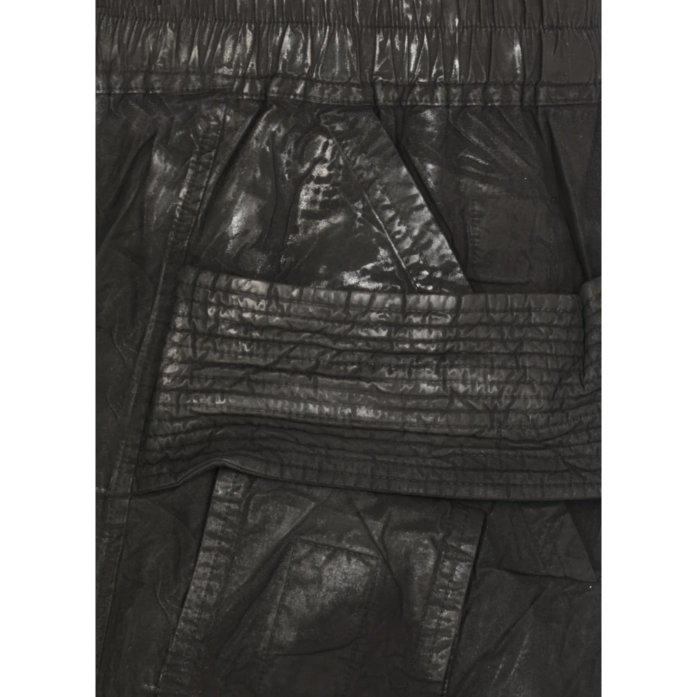 Rick Owens Zwarte Cargo Broek Elastische Taille Koord Black Heren