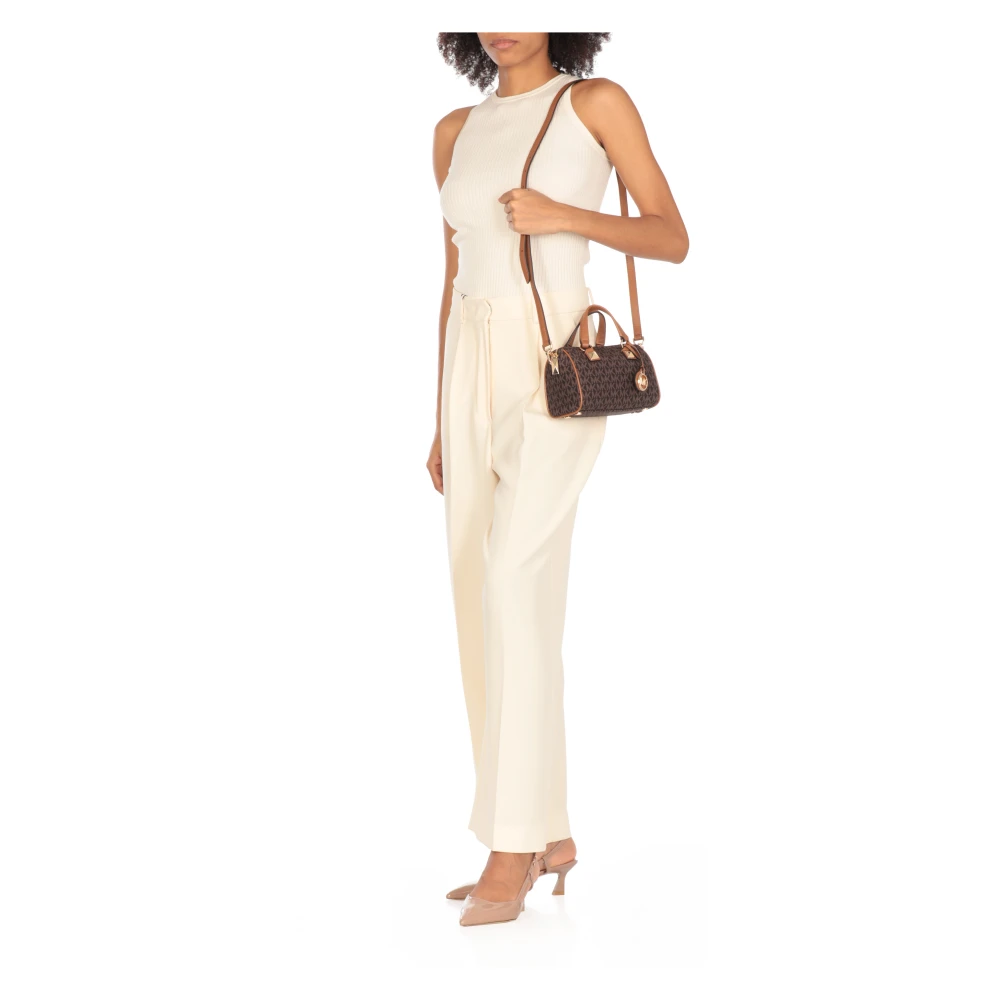 Michael Kors Bruine Stoffen Handtas met Monogram Brown Dames