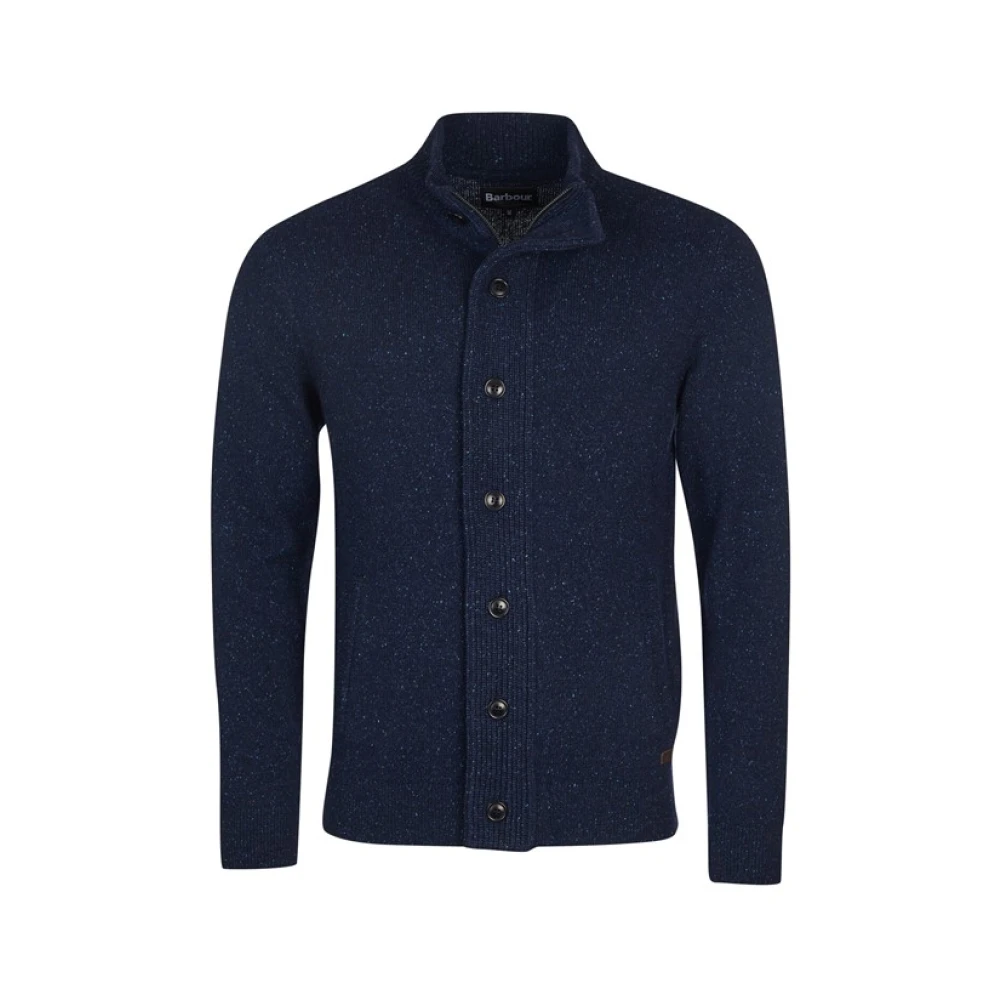 Barbour Donkerblauwe wollen vest met opstaande kraag Blue Heren