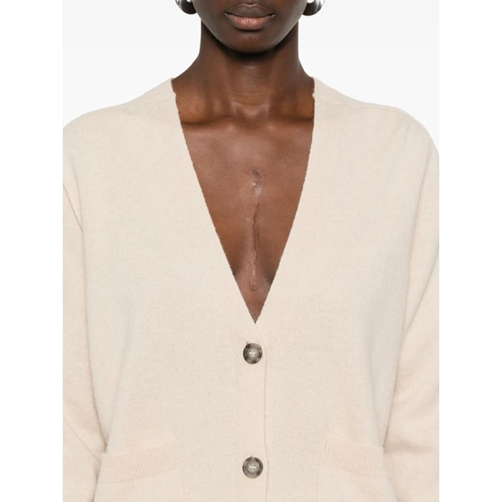PESERICO Beige Wol Kasjmier V-hals Vest Beige Dames