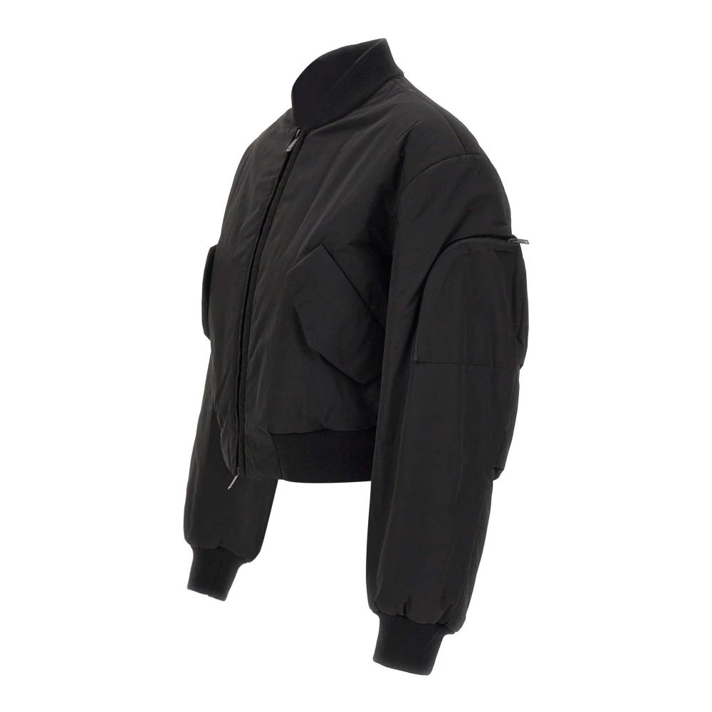 Hevo Zwarte Bomberjack met College Kraag Black Dames