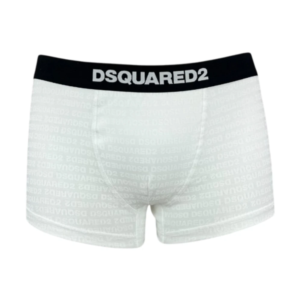 Dsquared2 Men's White Underpants, Xl, Logo Trunk