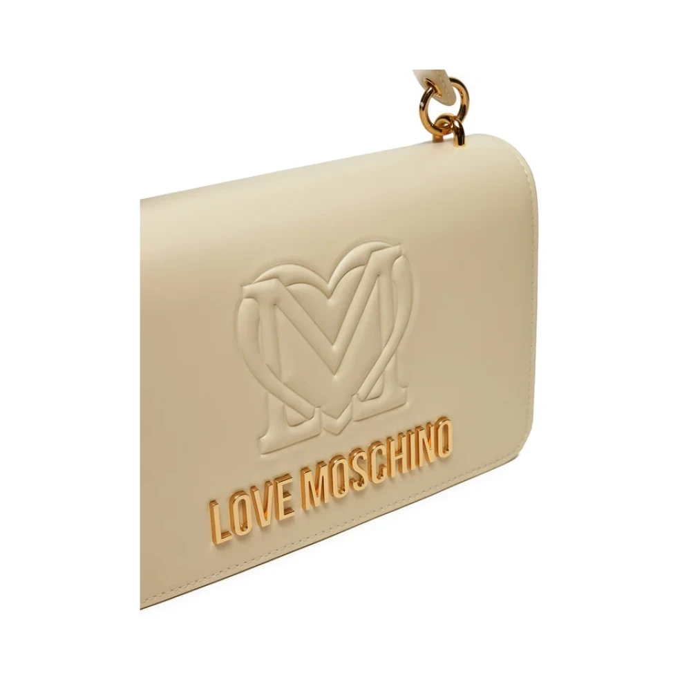 Love Moschino Stijlvolle Schoudertas Groot Beige Dames