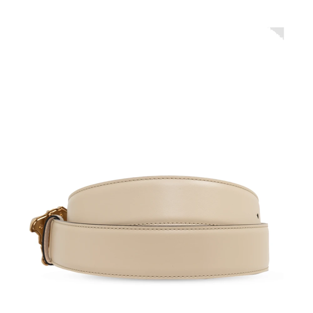 Versace Leren riem Beige Heren
