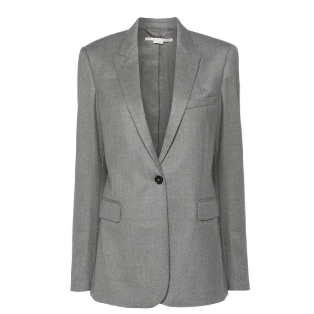Stella Mccartney Wollen Blazer met Peak Revers Gray Dames