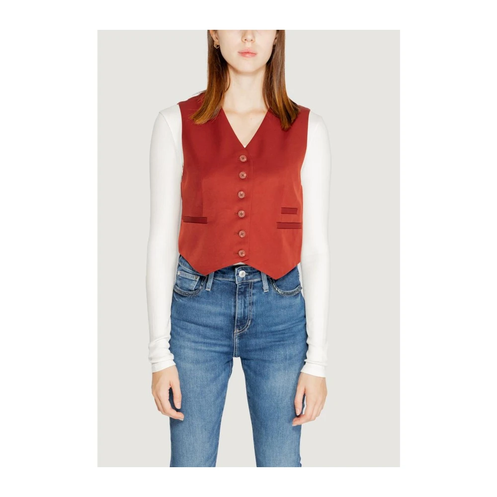 Vero Moda Rode getailleerde vestjas Red Dames