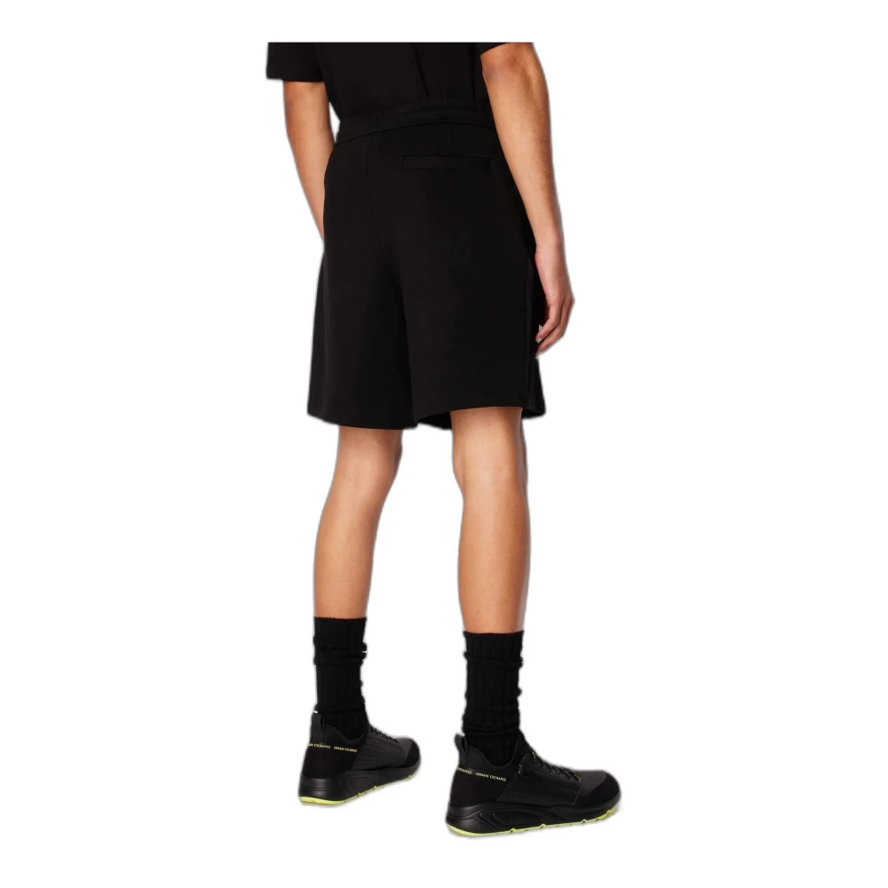Armani Exchange Korte Broek van Katoen en Polyester met Veters Black Heren