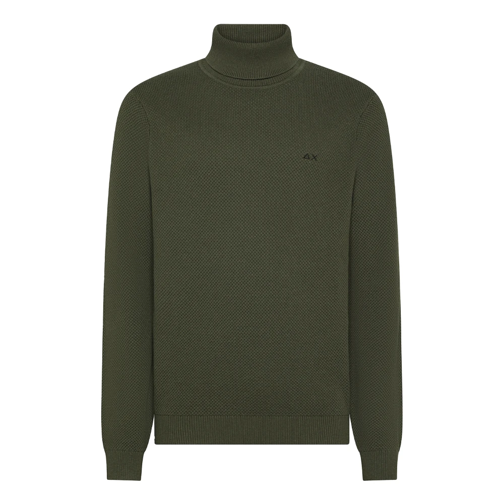 Sun68 Men's Green Turtle Jumper Rice Knitway L/S - Turtlenecks - Xl - Knitwear