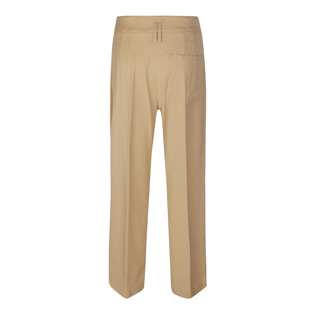 Momoni Natuurlijke Wol Crepe Broek Beige Dames