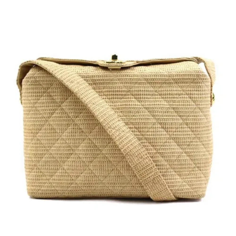 Chanel Vintage Pre-owned Raffia shoulder-bags Beige Dames