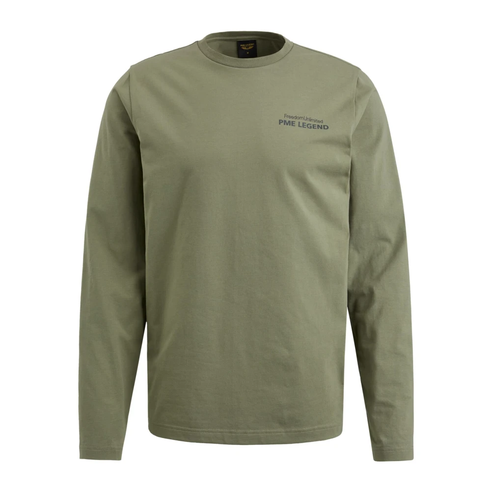 PME Legend T-Shirt- PME L S R-Neck Cotton Elastane Jersey Green Heren