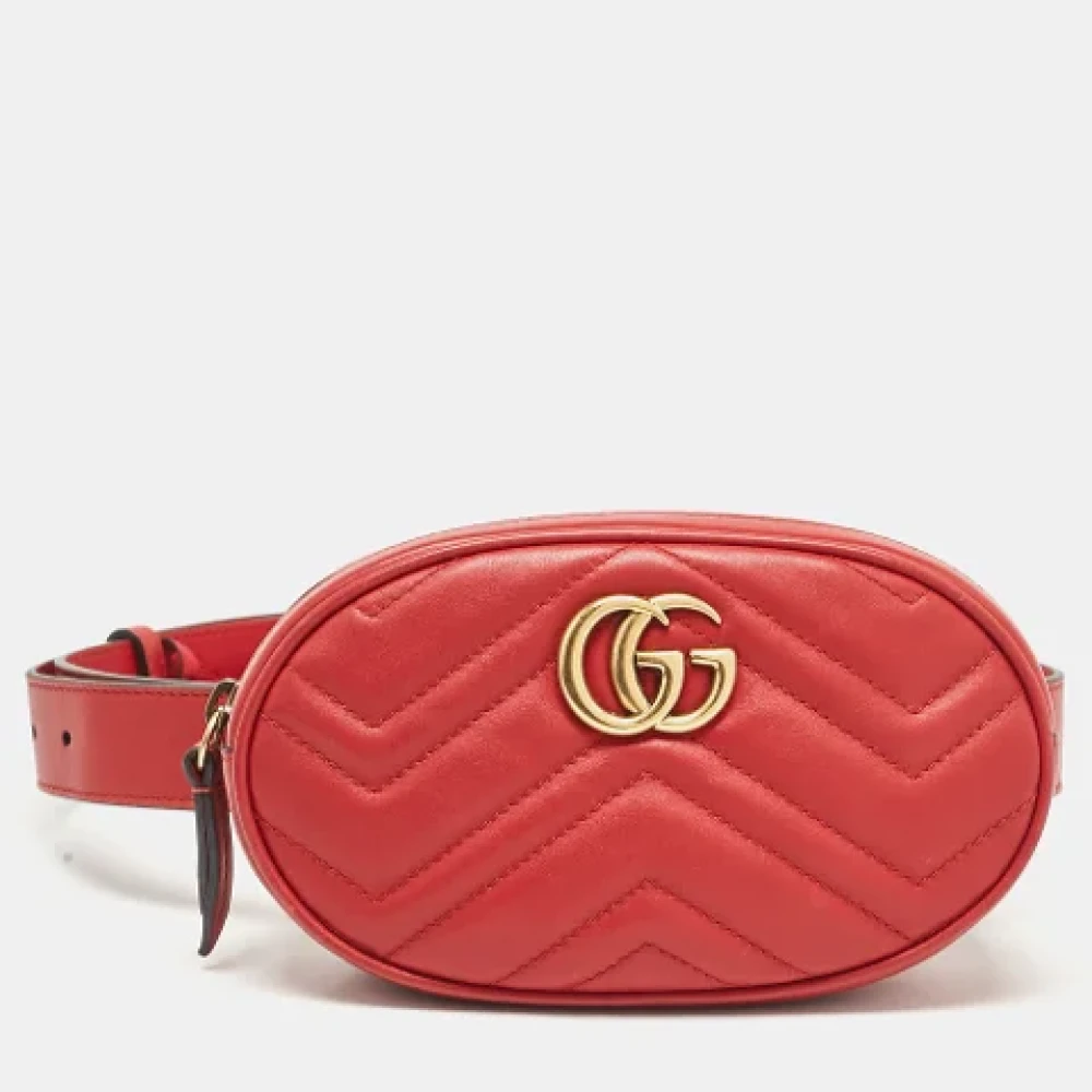 Gucci Vintage Pre-owned Leather gucci-bags Red Dames