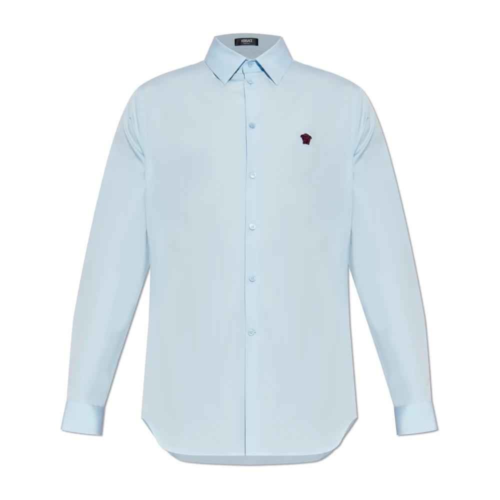 Versace Shirt met logo Blue Heren