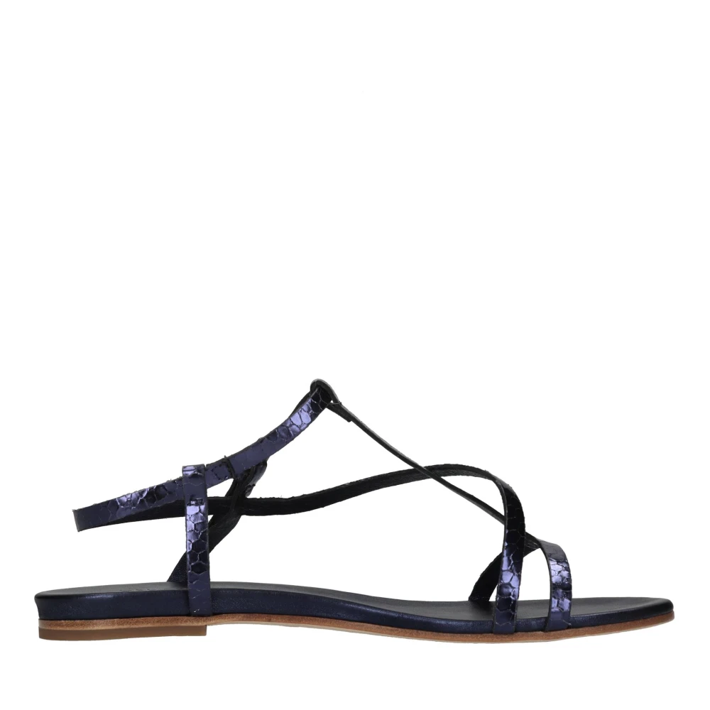 Del Carlo Donna Blu - Sandali Bassi In Pelle - Shoes - 41 Eu