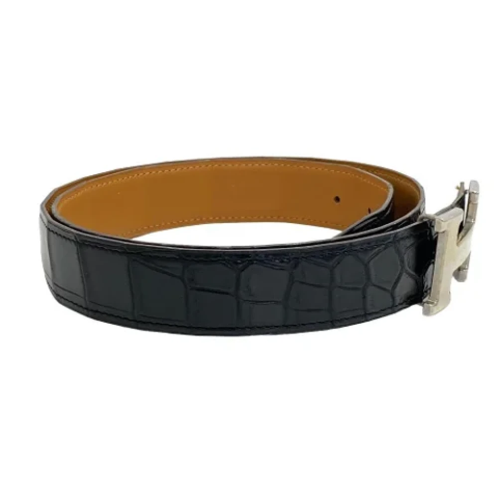 Hermès Vintage Pre-owned Leather belts Black Heren