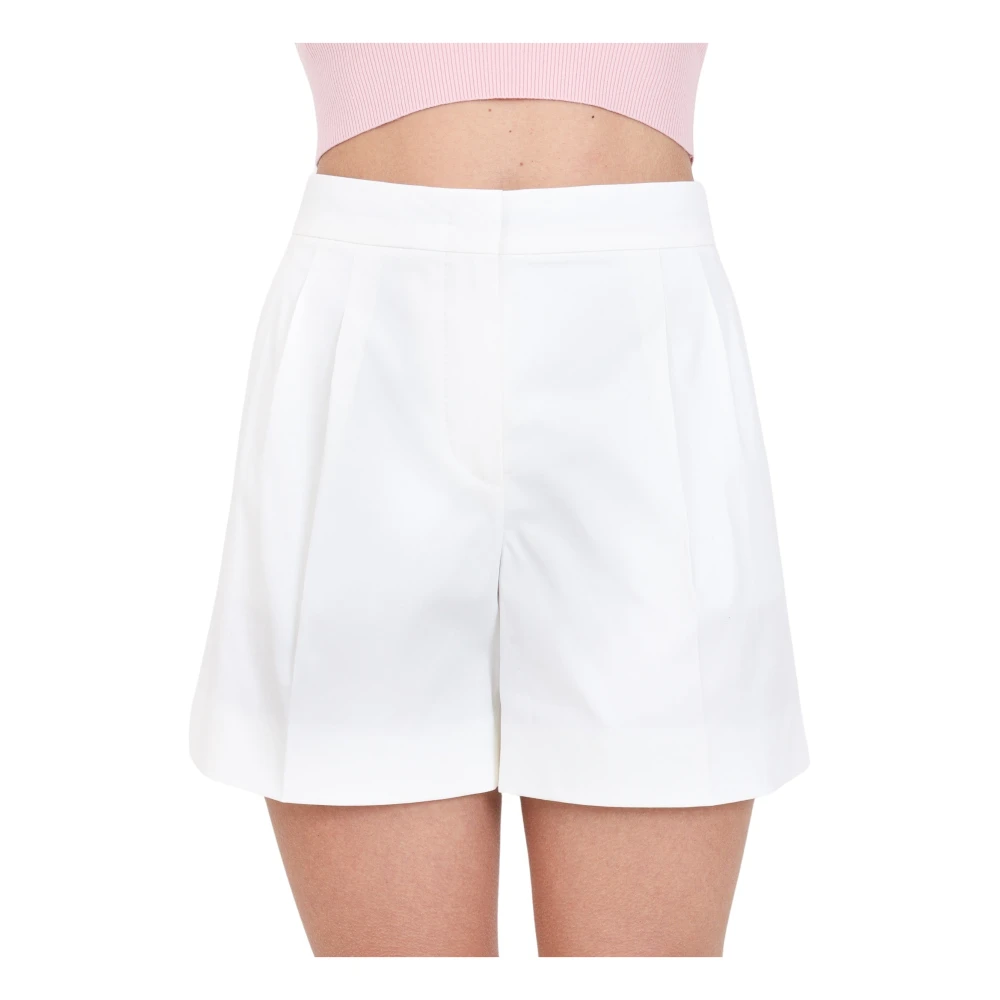 Max Mara Witte katoenen shorts met zakken White Dames