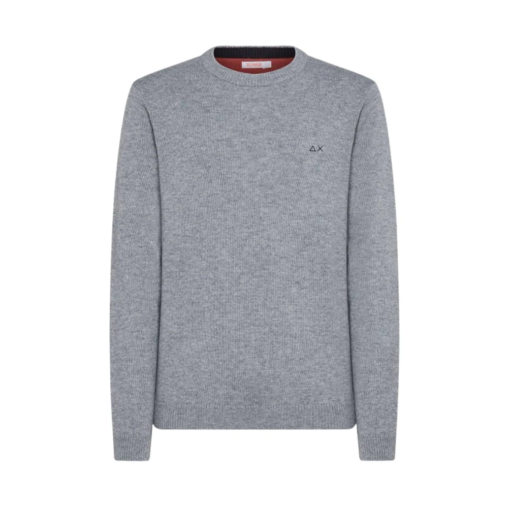 Sun68 Uomo Grigio - Maglione Girocollo Tinta Unita - Knitwear - L