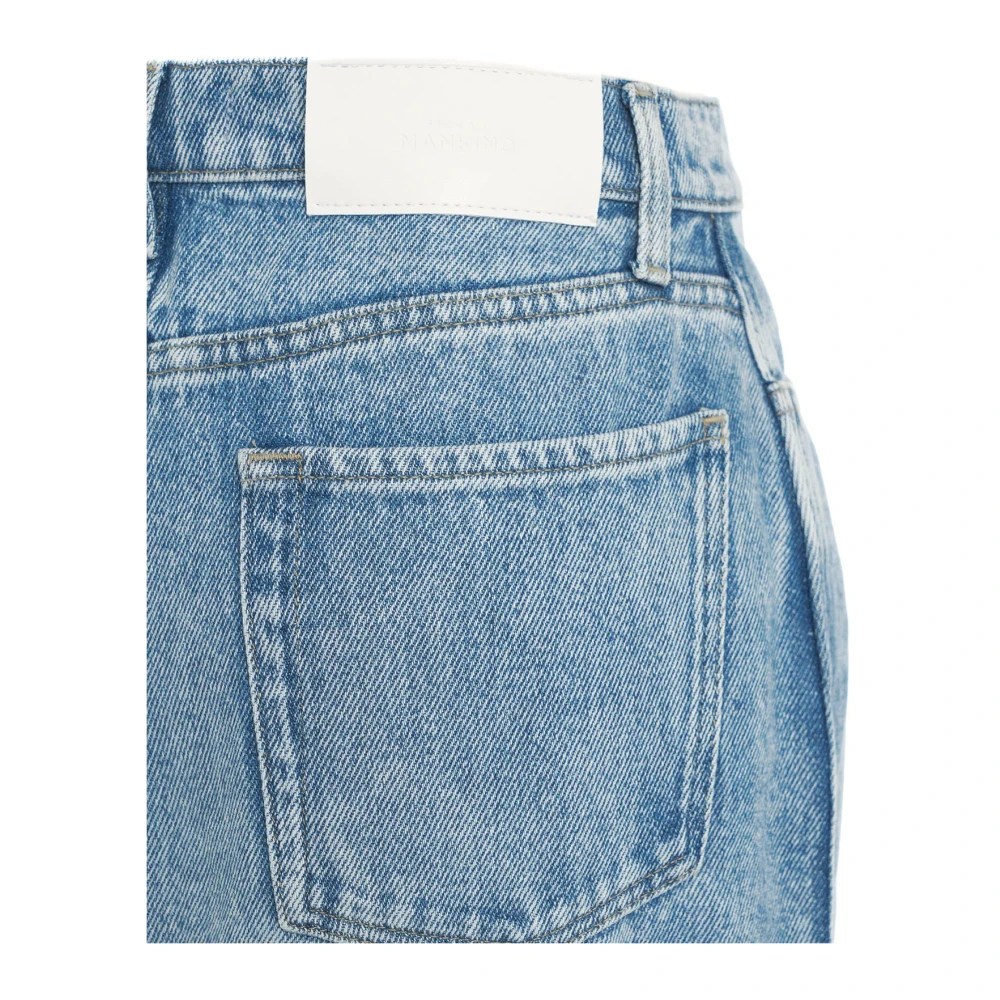 7 For All Mankind Blauwe Denim Midi Rok Abyss Blue Dames