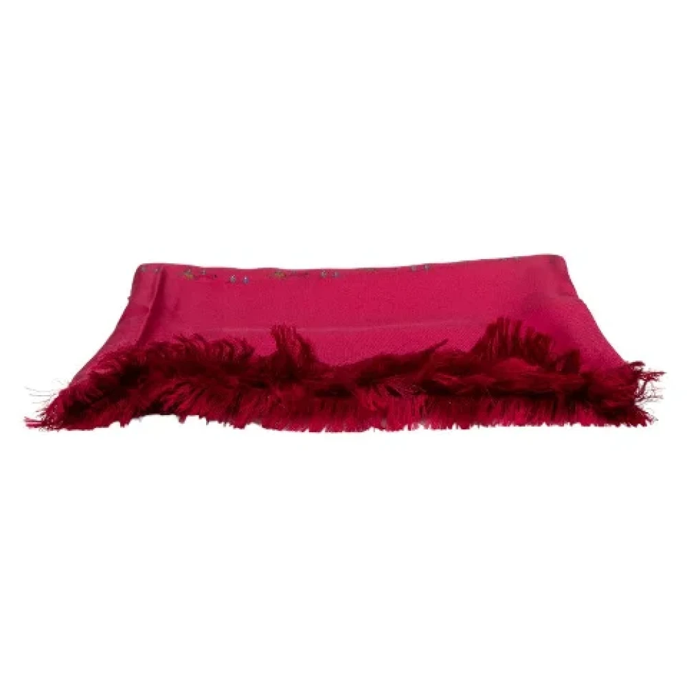 Hermès Vintage Pre-owned Canvas scarves Red Dames
