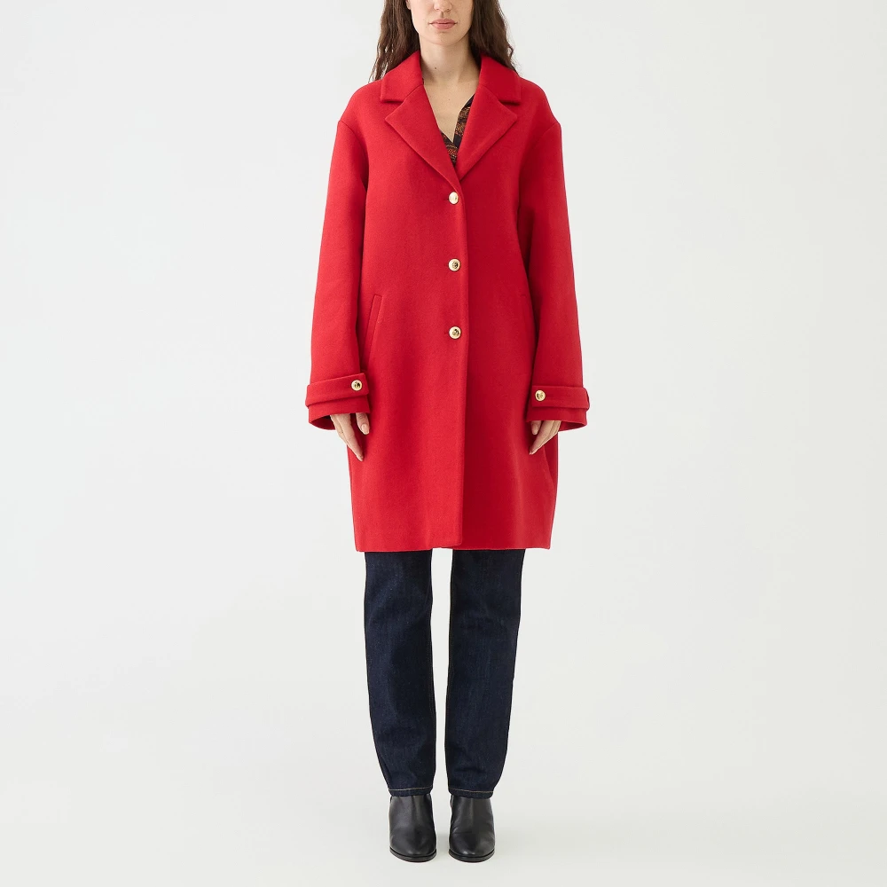 Just Cavalli Rode Wollen Oversized Jas Red Dames