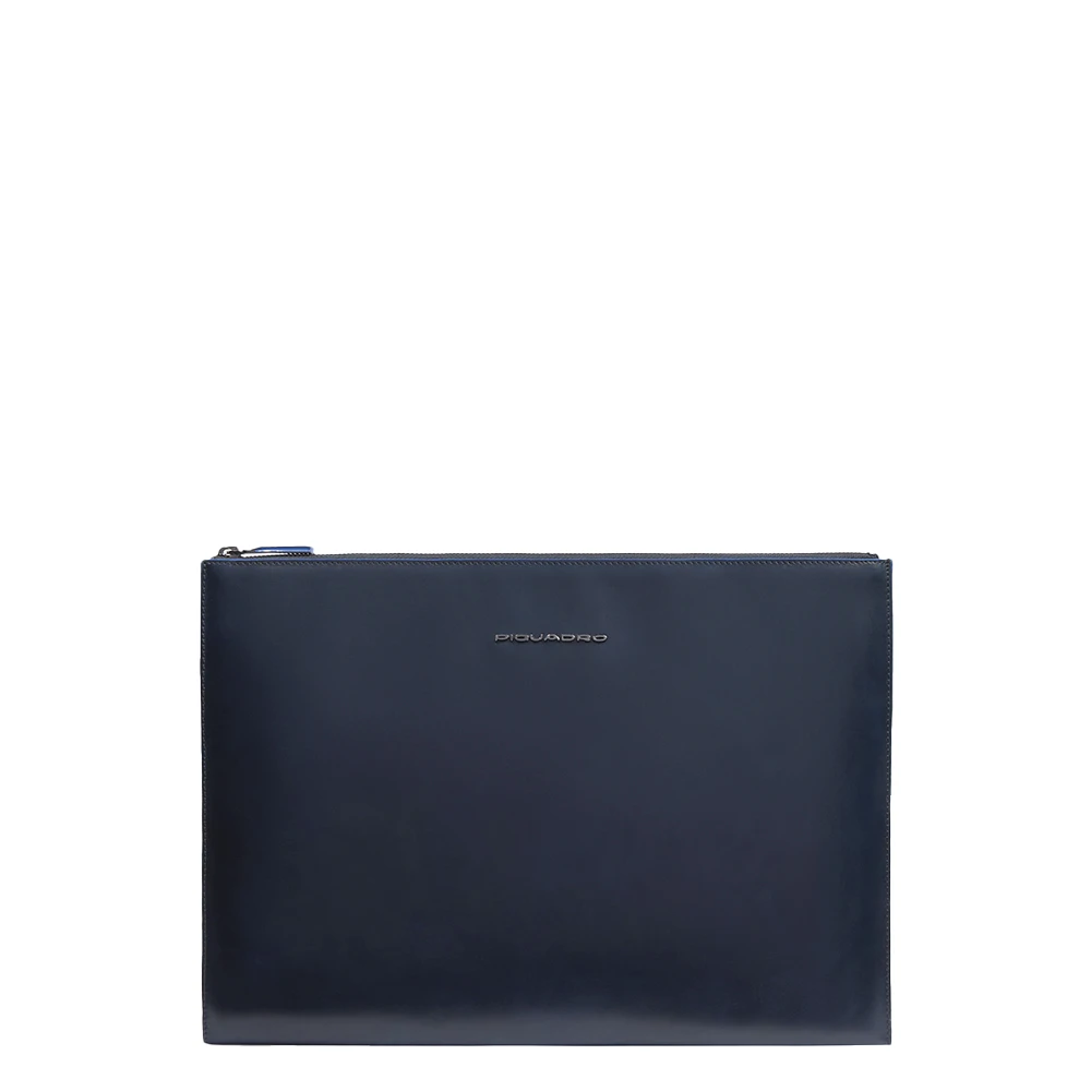 Piquadro Unisex Blauw Tassen One Size, Katoen, Leren I Pad Pro 12,9 Clutch
