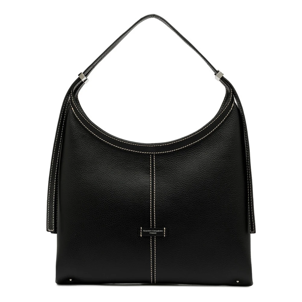 Gianni Chiarini Zwarte Norma Leren Schoudertas Black Dames