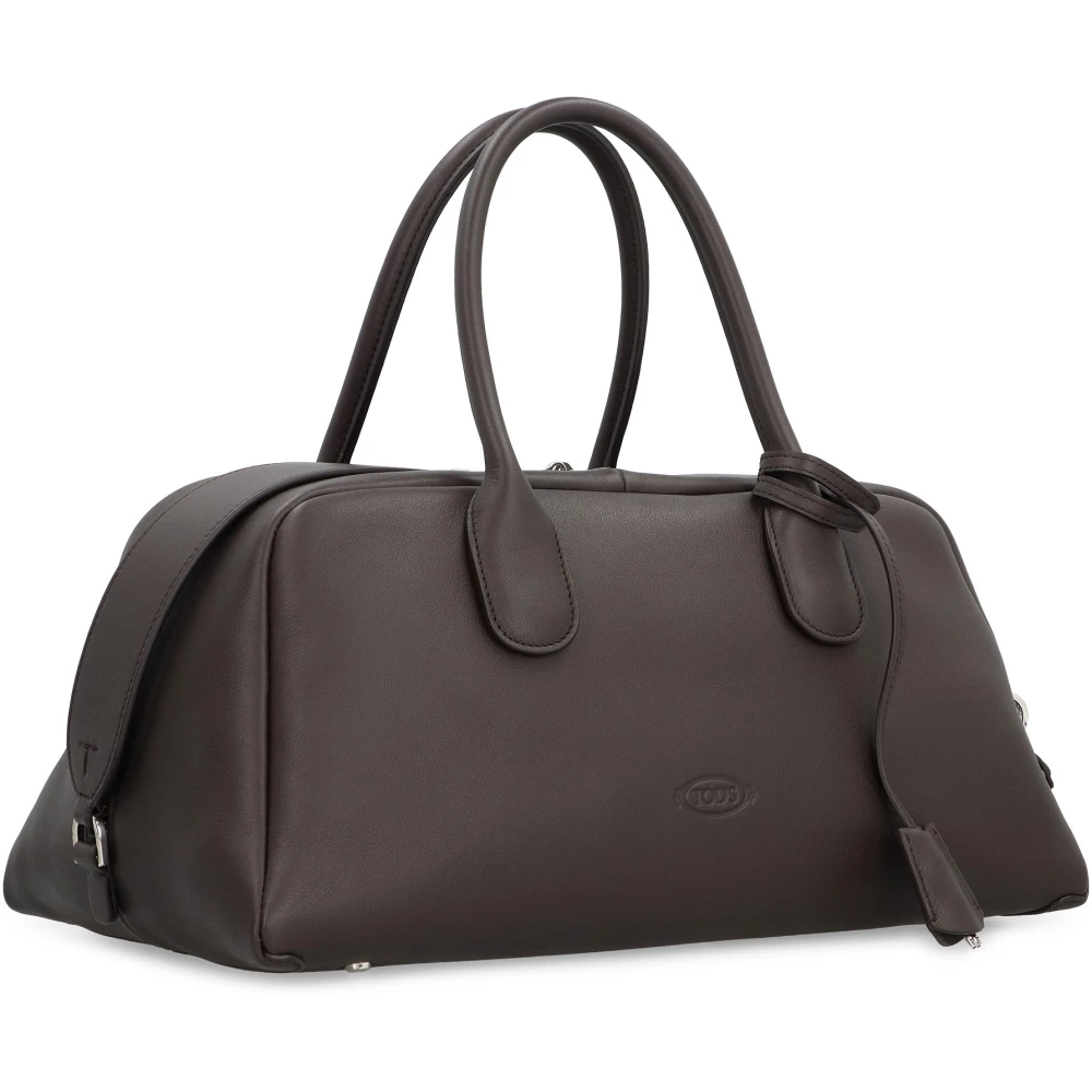 TOD'S Media leren tas met hangslot Brown Dames