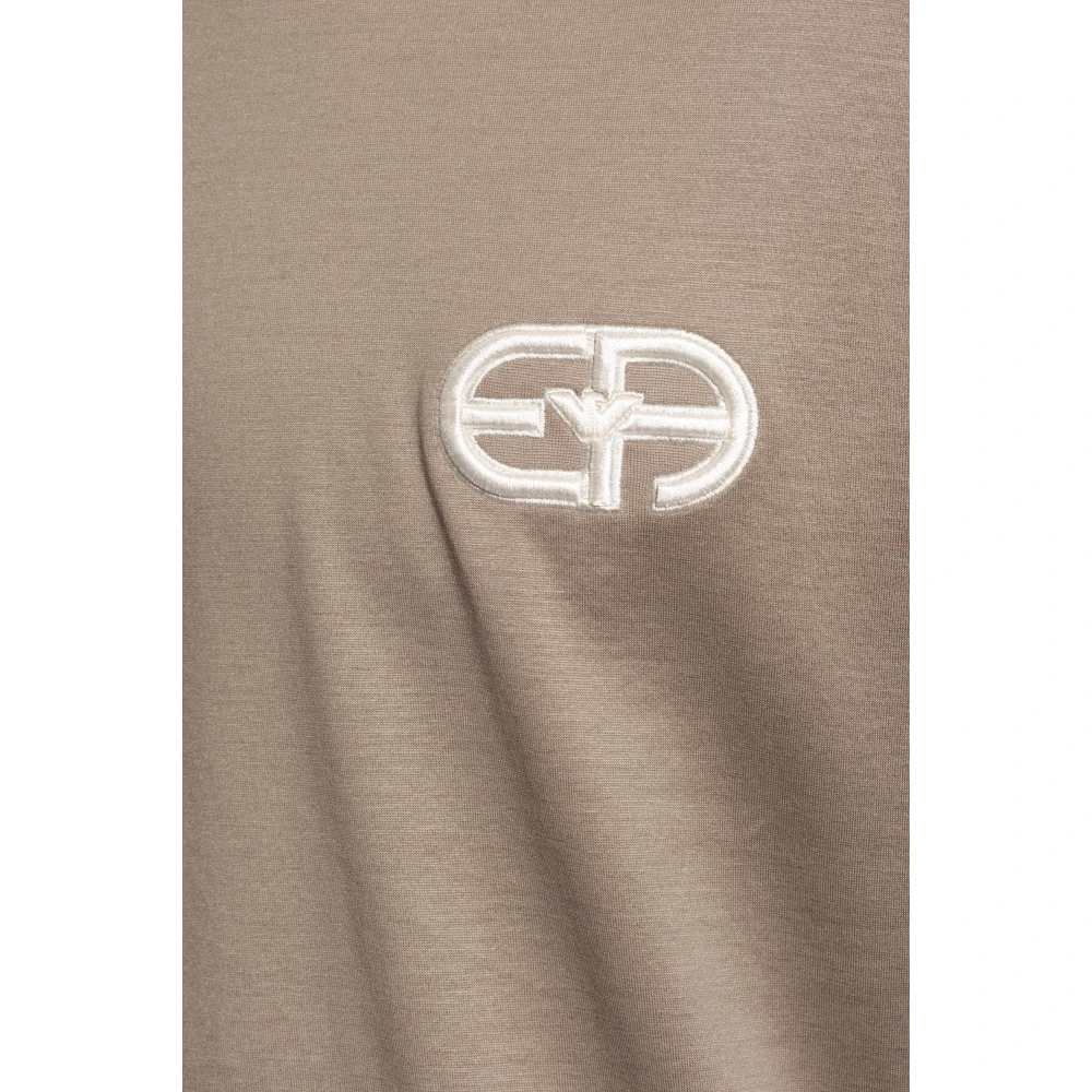 Emporio Armani T-shirt met logo Brown Heren