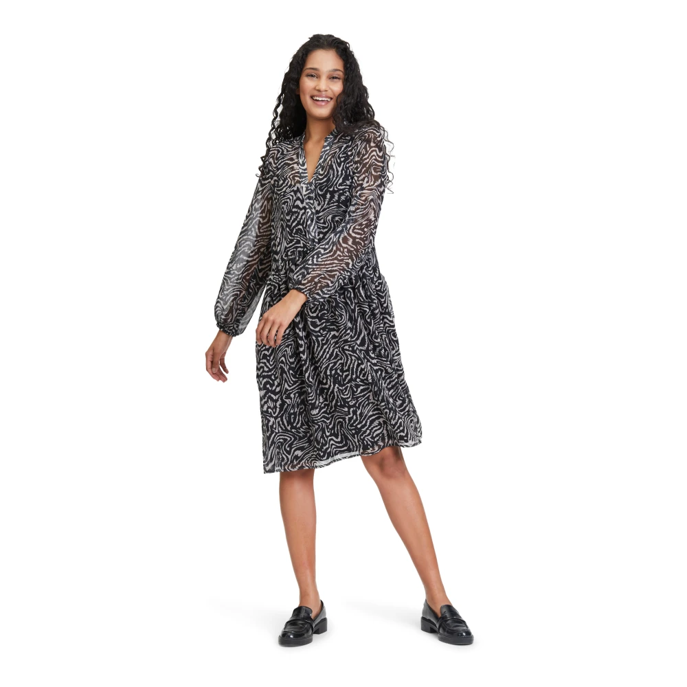 Vera Mont Print Casual Jurk Black Dames