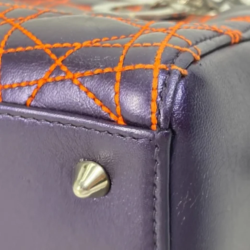 Dior Vintage Pre-owned Leather dior-bags Purple Dames