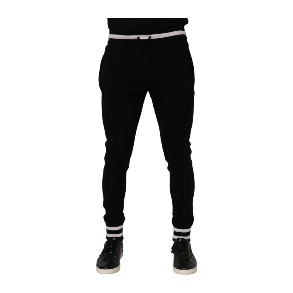 Dolce & Gabbana Men's Black Sweatpants, S, Cotton Jogger Joggers With Logo