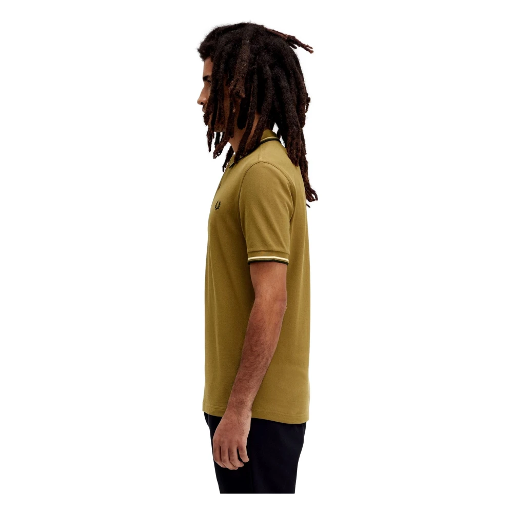 Fred Perry Twin Tipped Polo Shirt in Toast Green Heren