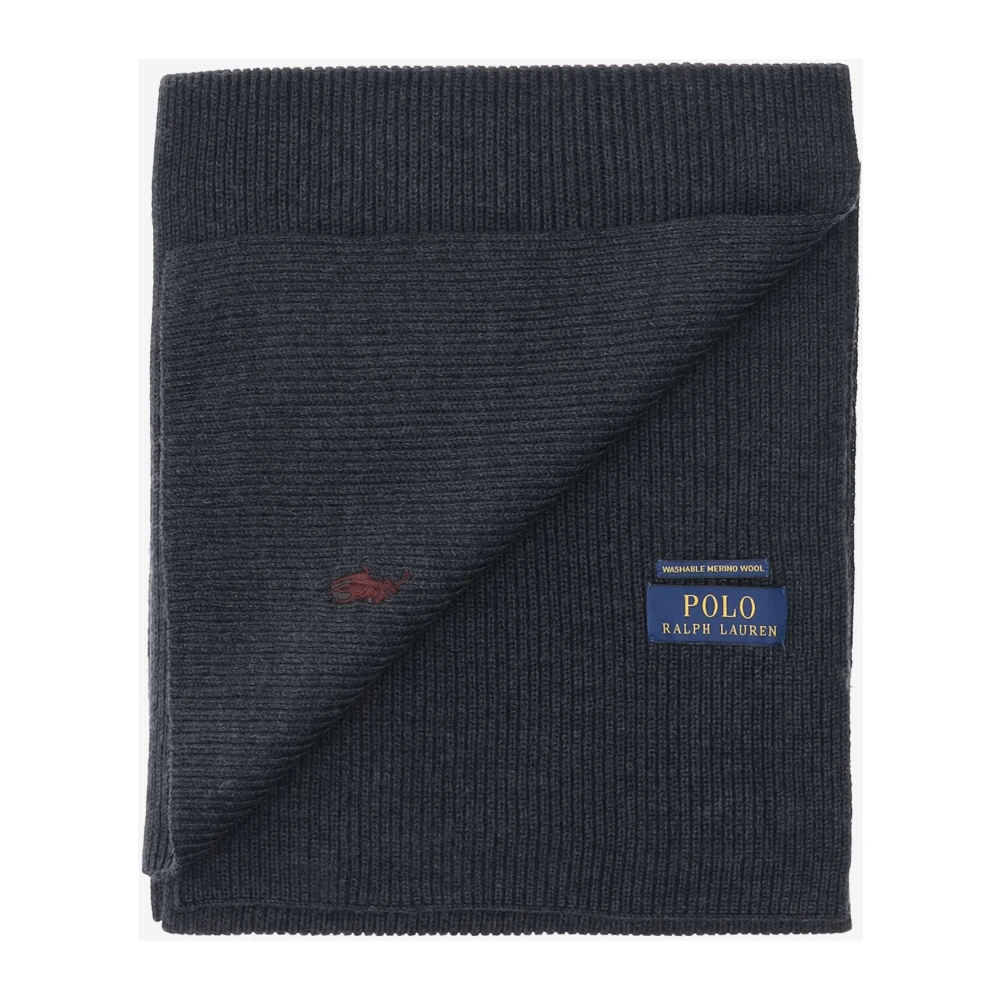 Polo Ralph Lauren Wollen Geribbelde Wintersjaal Gray Heren