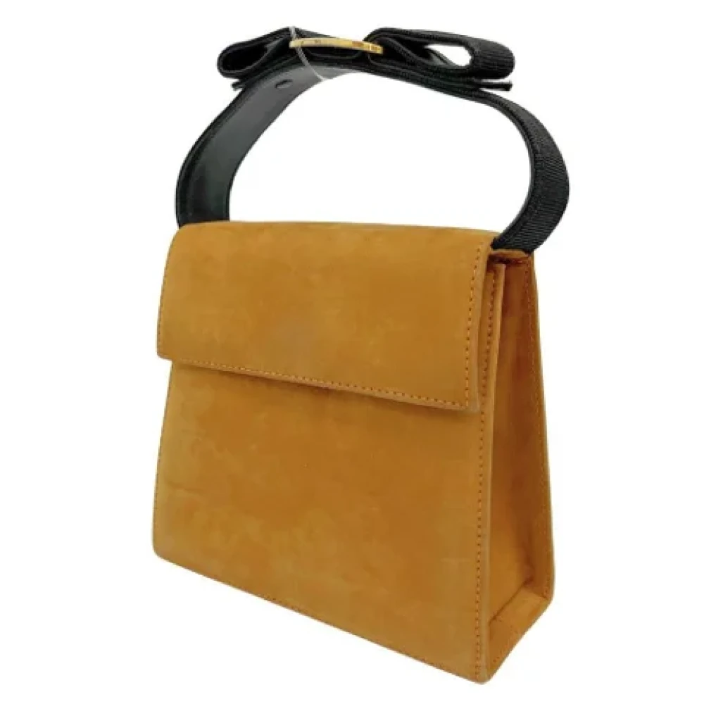 Salvatore Ferragamo Pre-owned Suede handbags Brown Dames