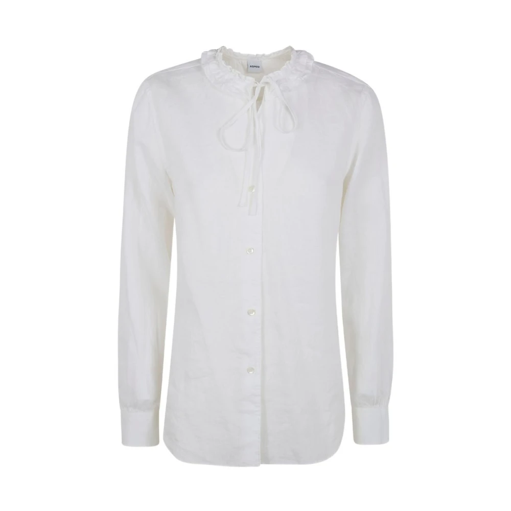Aspesi Women's White Regular Fit Linen Blouse - Blouses - M - Blouses & Shirts