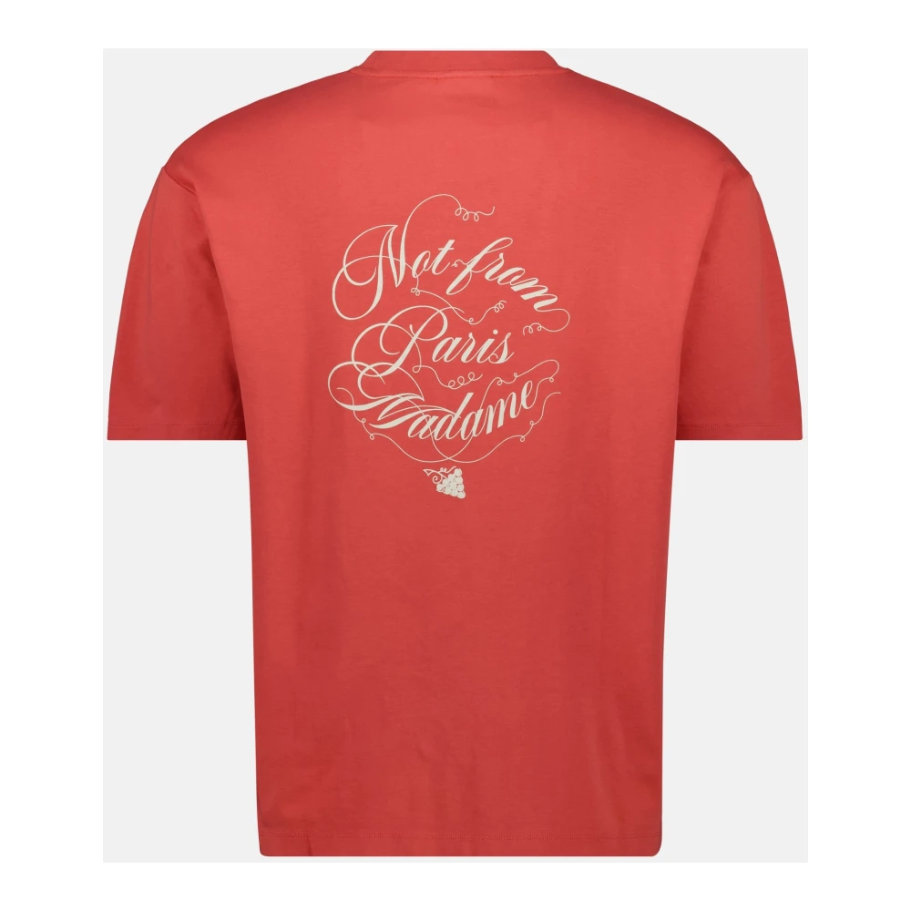 Drole de Monsieur Rode Vignes Slogan T-shirt Red Heren