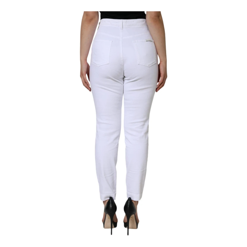 Dolce & Gabbana Witte Skinny Jeans met Logodetails White Dames